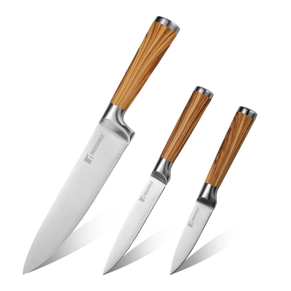 Olive Garden Stainless Steel 3 Pcs Knife Set, Ideal for Cutting, Dicing, Slicing etc BG-39194