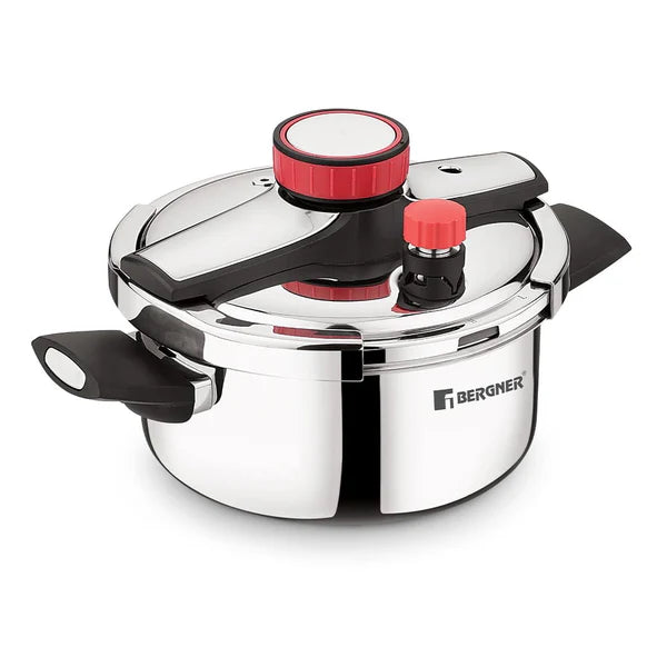 Capri Tri-Ply Pressure Cooker with Low and High Pressure Settings, Safety Lock BGIN-0619