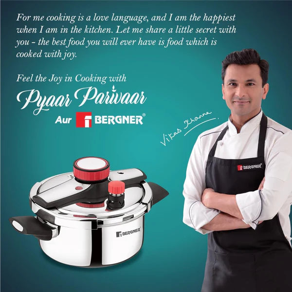 Capri Tri-Ply Pressure Cooker with Low and High Pressure Settings, Safety Lock BGIN-0619