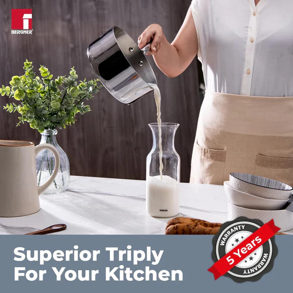 Argent Tri-Ply Stainless Steel Milkpan/Saucepan - Induction Bottom 2.ltr 20cm  BGIN-1303