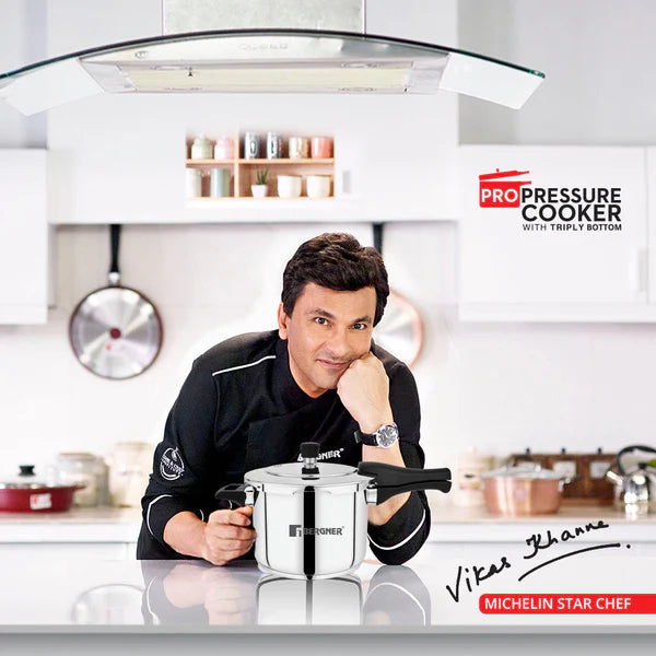 Pura Stainless Steel Outer Lid Pressure Cooker, Tri-Ply Induction Bottom BGIN-1861