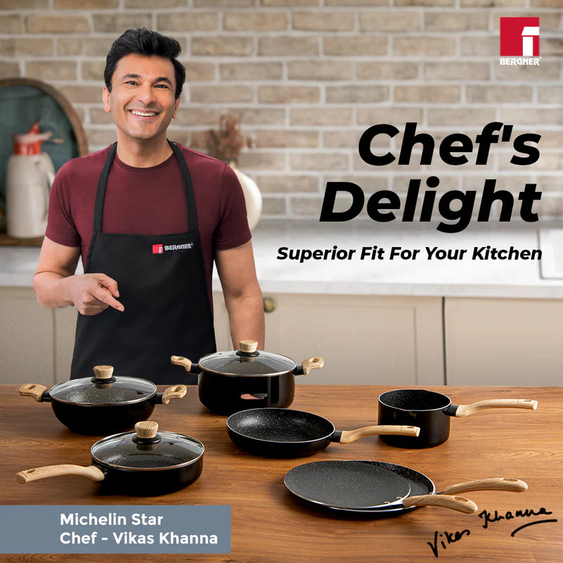 Bellini Plus Aura 5-Layer Non-Stick Concave Roti Tawa, 28cm, Thickness 4mm - Induction Bottom-BGIN-31253-BK