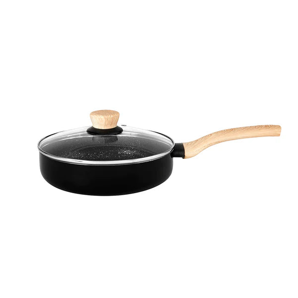 Plus Aura 5-Layer Non-Stick Deep Frypan with Glass Lid - Induction Bottom  24 cm / 2.4 L BGIN-31275-BK