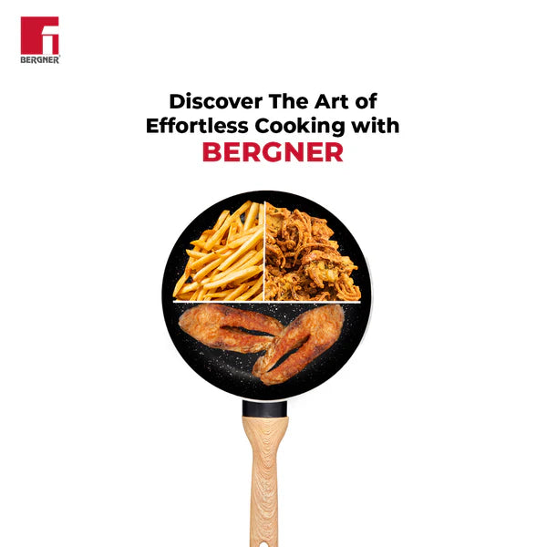 Plus Aura 5-Layer Non-Stick Deep Frypan with Glass Lid - Induction Bottom  24 cm / 2.4 L BGIN-31275-BK