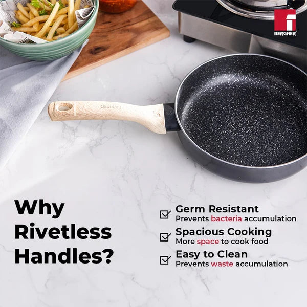 Bellini Plus Aura 5-Layer Non-Stick Deep Frypan with Glass Lid - Induction Bottom 28 cm / 4 L BGIN-31277-BK