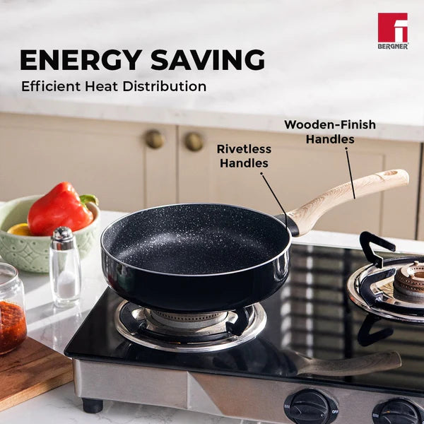 Bellini Plus Aura 5-Layer Non-Stick Deep Frypan with Glass Lid - Induction Bottom 28 cm / 4 L BGIN-31277-BK