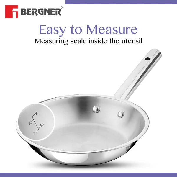 Bergner BE Essentials Tri-Ply Stainless Steel Frypan - Induction Bottom BGIN-6286