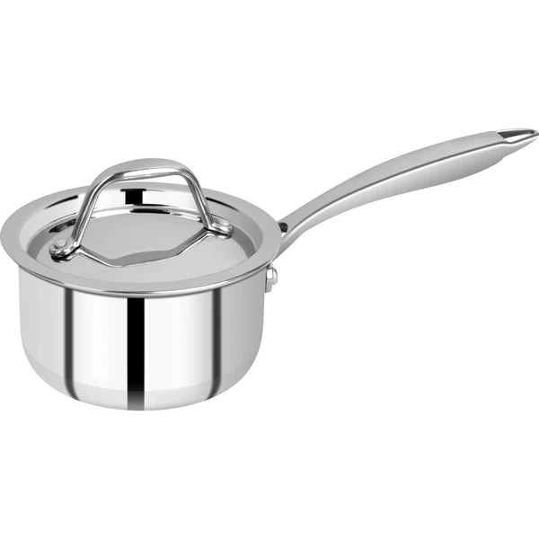 Argent Junior Chef Tri-Ply Stainless Steel 12cm (800ml) Saucepan with Stainless Steel Lid - Induction Bottom 12cm BGIN-6910