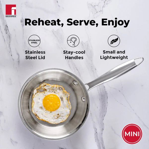 Argent Junior Chef Tri-Ply Stainless Steel Fryapn 16cm - Induction Bottom BGIN-6912