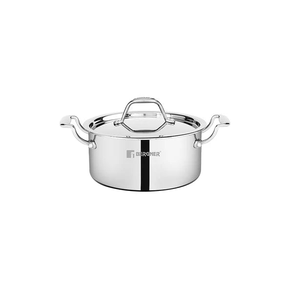 Argent Junior Chef Tri-Ply Stainless Steel Casserole with Stainless Steel Lid - Induction Bottom 14 cm / 1.2 L BGIN-6905