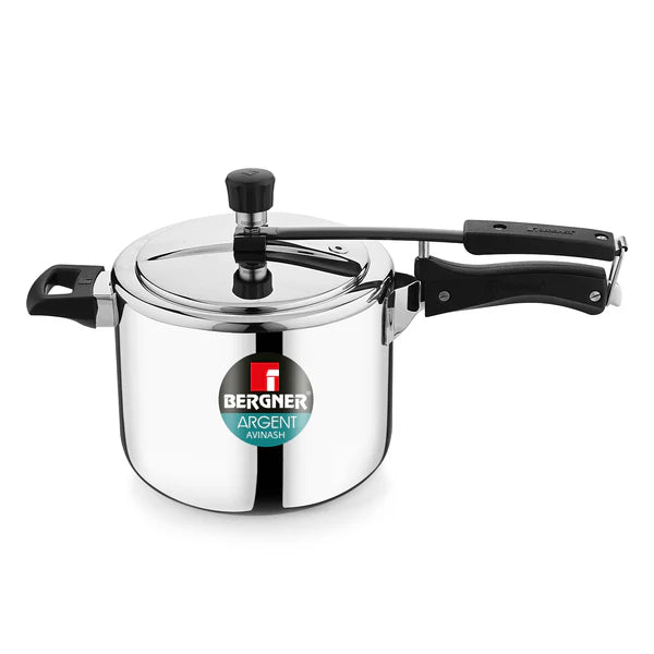 Argent Tri-Ply 18/10 Stainless Steel Inner Lid Pressure Cooker with Rivetless Technology, 2.5 mm Body Thickness - Induction Bottom BGIN-7896