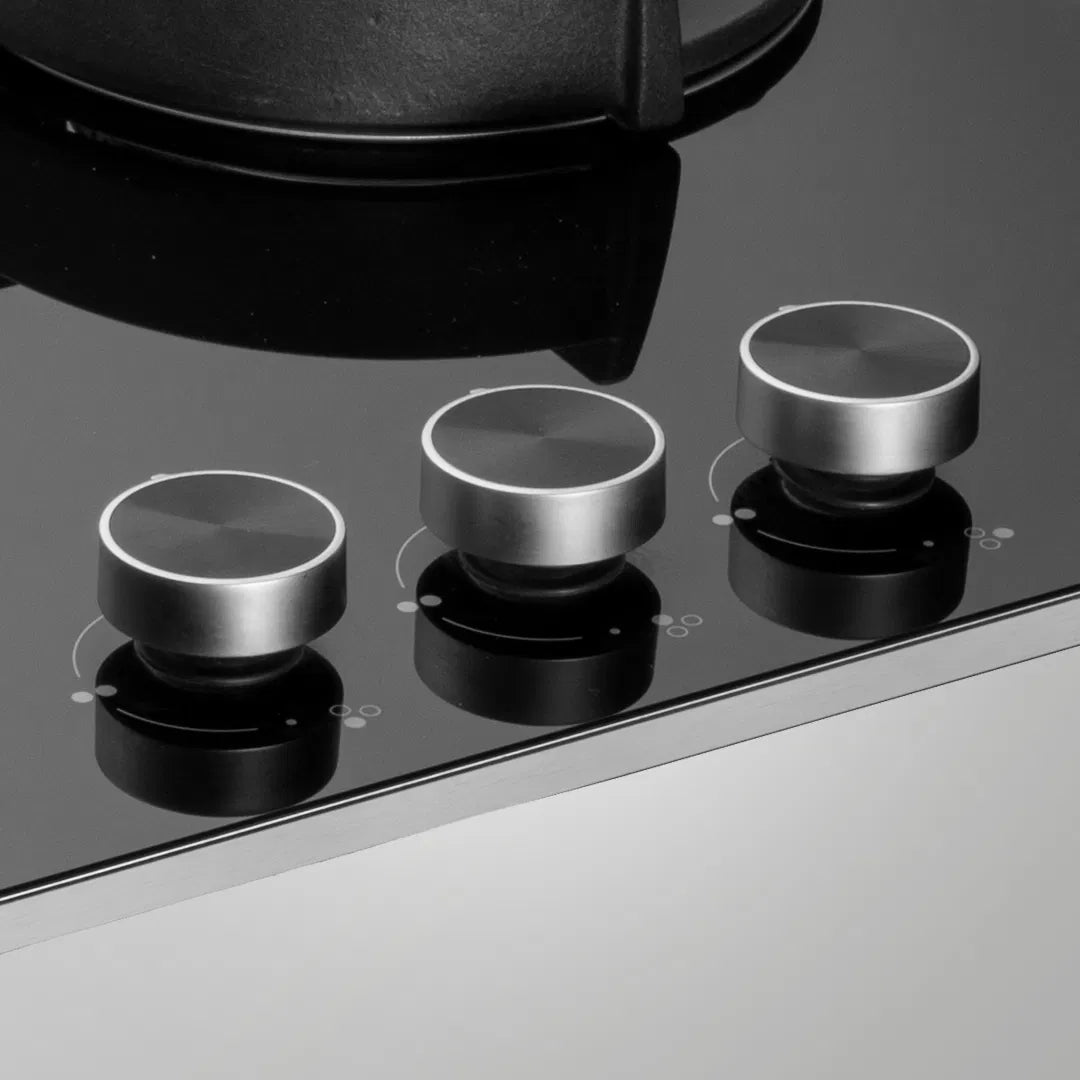 BLH 603X Built-in Hob | 60 cm, 3 Full Brass Burners with FFD, Cast Iron Pan Support, Auto Ignition, SS Edge Strip