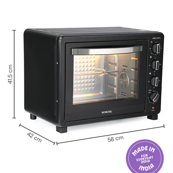 Pro 60L Oven Toaster Griller 2200W with Convection, Rotisserie & 12-Stage Heating