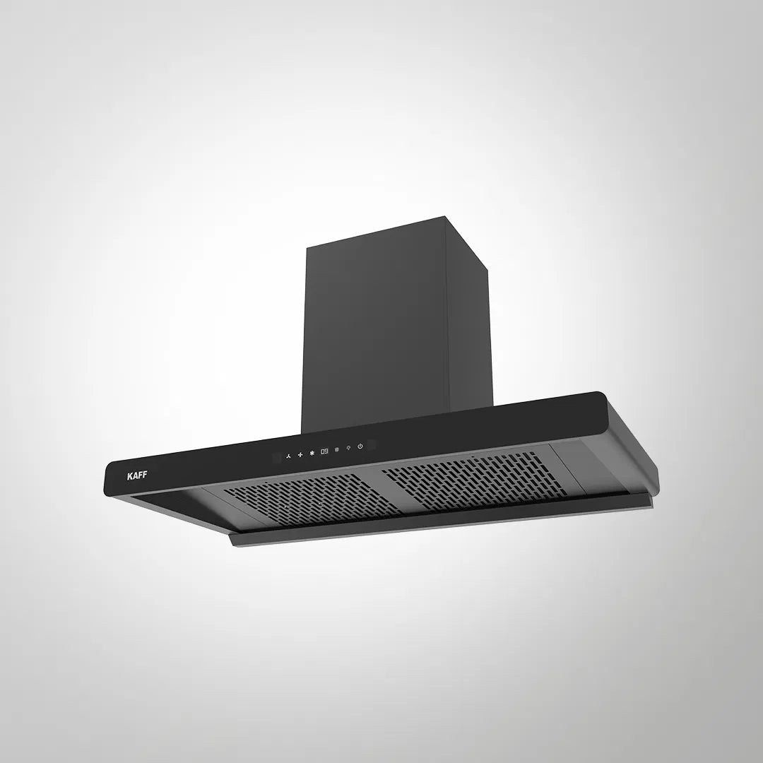 BRANDO 90 DC Filterless Smart Chimney | 90 cm Wall-Mounted, 1480 m³/hr, Auto Clean, Gesture Control, Matte Black T-Shape Design