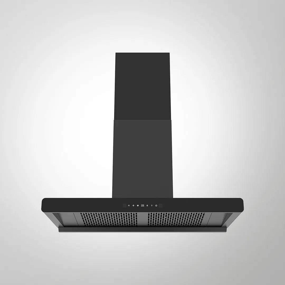 BRANDO 90 DC Filterless Smart Chimney | 90 cm Wall-Mounted, 1480 m³/hr, Auto Clean, Gesture Control, Matte Black T-Shape Design