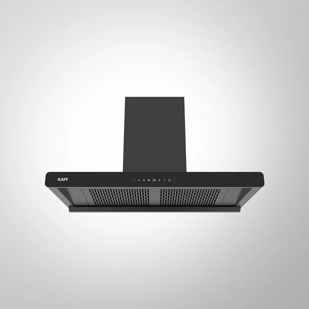 BRANDO 90 DC Filterless Smart Chimney | 90 cm Wall-Mounted, 1480 m³/hr, Auto Clean, Gesture Control, Matte Black T-Shape Design