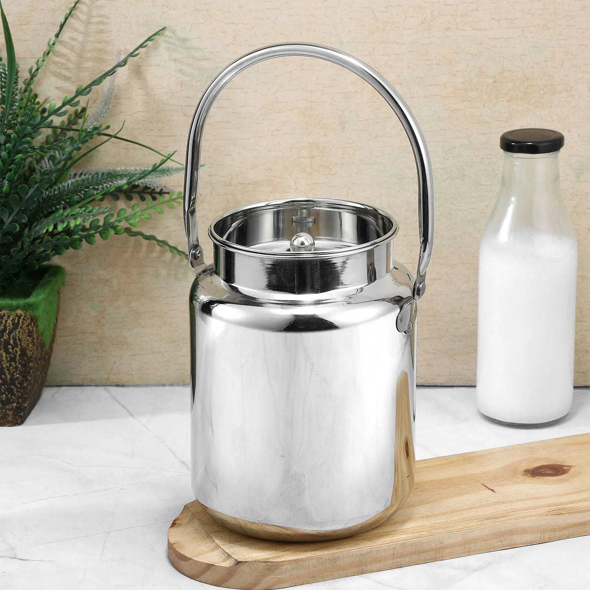 Stainless Steel Barni Jar with Lid and Handle - 3.1 Litre