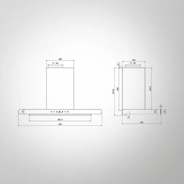 CANARY 90 DC – 90cm Filterless BLDC Motor Wall Mounted Chimney with Smart Auto Clean & Gesture Control