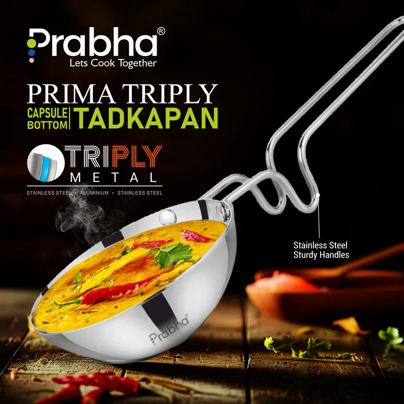 Prima Plus Capsule Bottom Tadka Pan – 34ml, 13cm