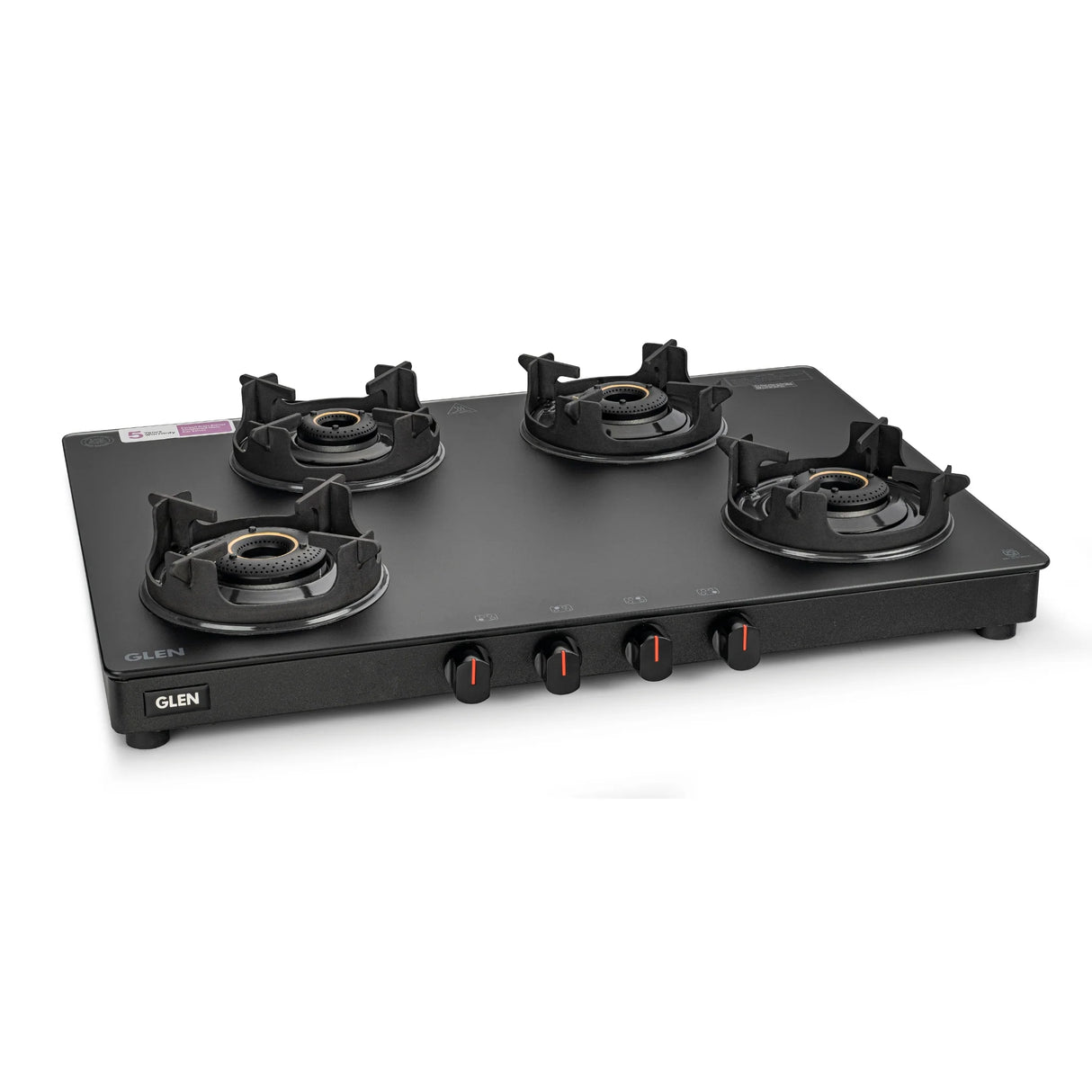 4 Burner Matte Finish Glass Gas Stove with High Flame Brass Burner (CT1048SLCPBLMGAI)