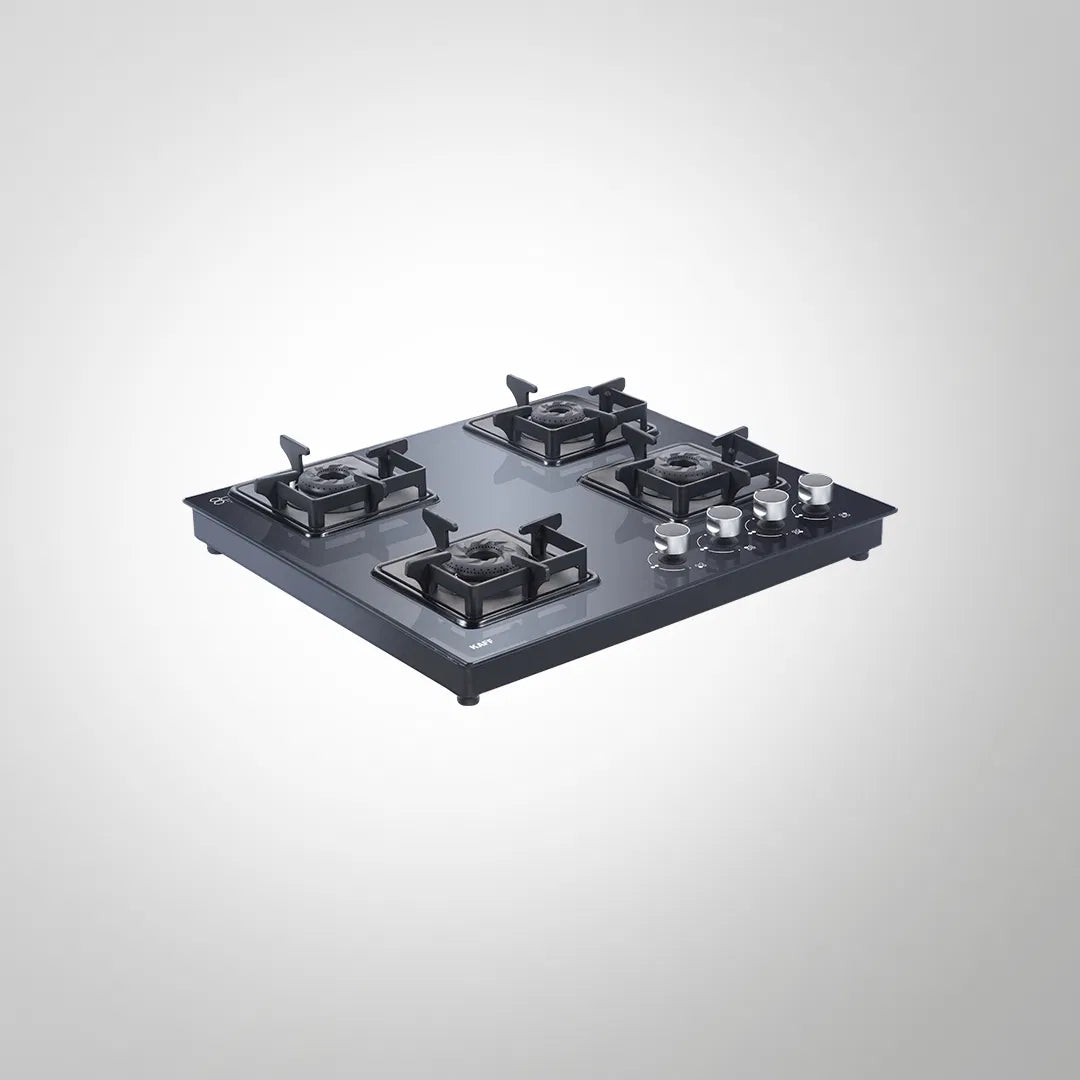 CTS 58 4B AI 58cm 4 Burner Auto Ignition Cooktop with Black Tempered Glass & Metal Knobs