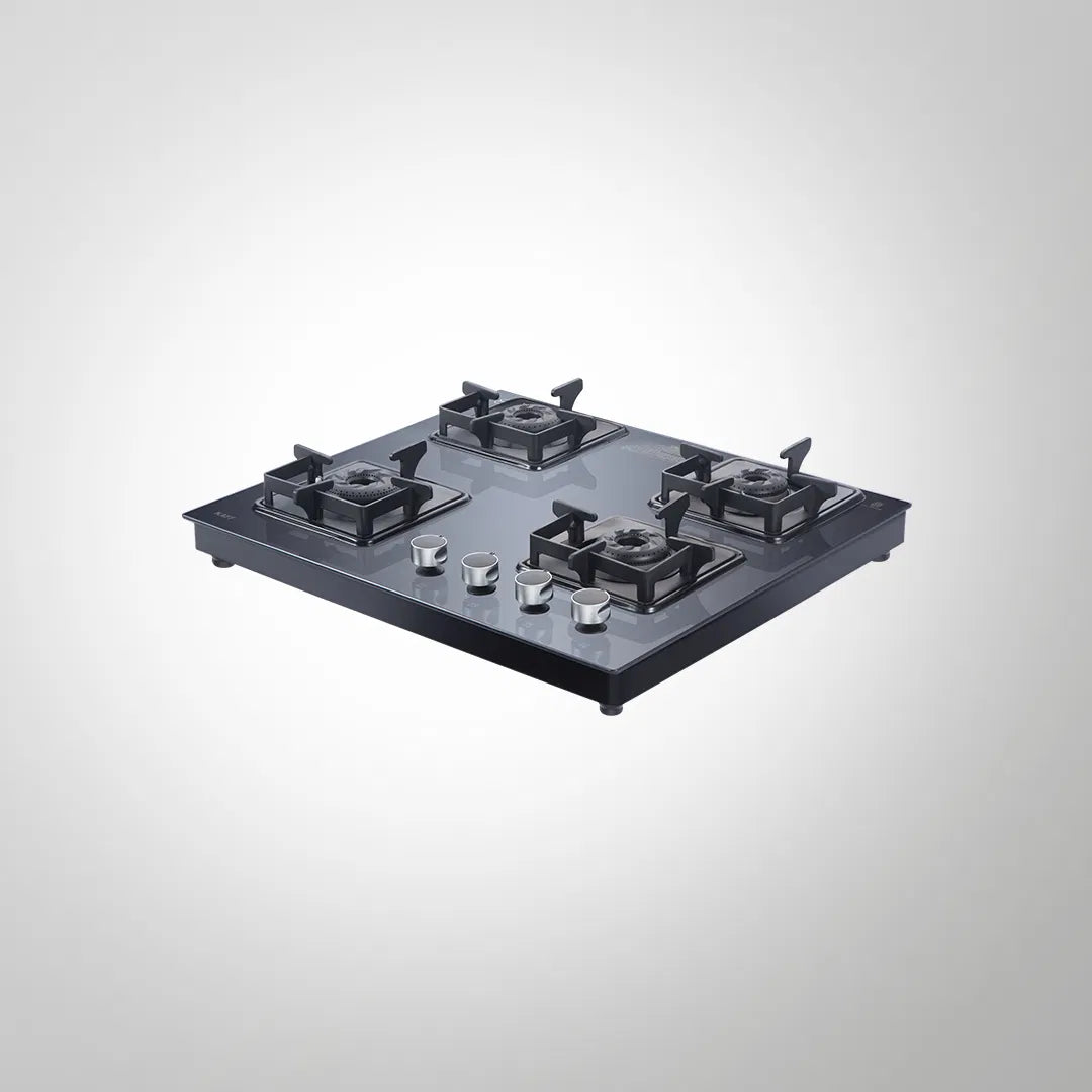CTS 58 4B AI 58cm 4 Burner Auto Ignition Cooktop with Black Tempered Glass & Metal Knobs