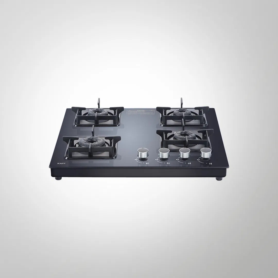CTS 58 4B AI 58cm 4 Burner Auto Ignition Cooktop with Black Tempered Glass & Metal Knobs