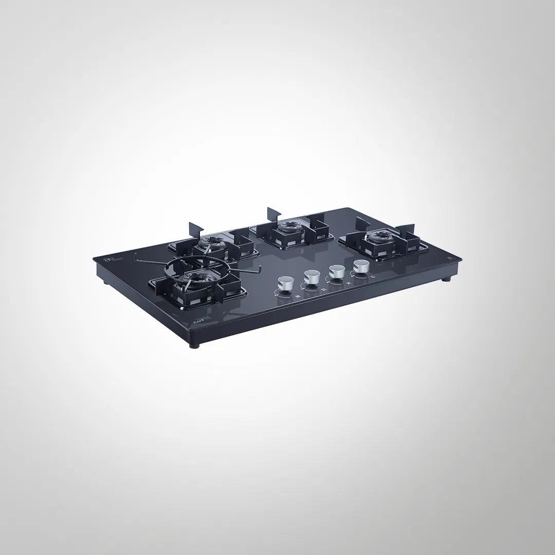 CTS 84 BAI 84cm 4 Burner Auto Ignition Cooktop with Black Tempered Glass & Metal Knobs