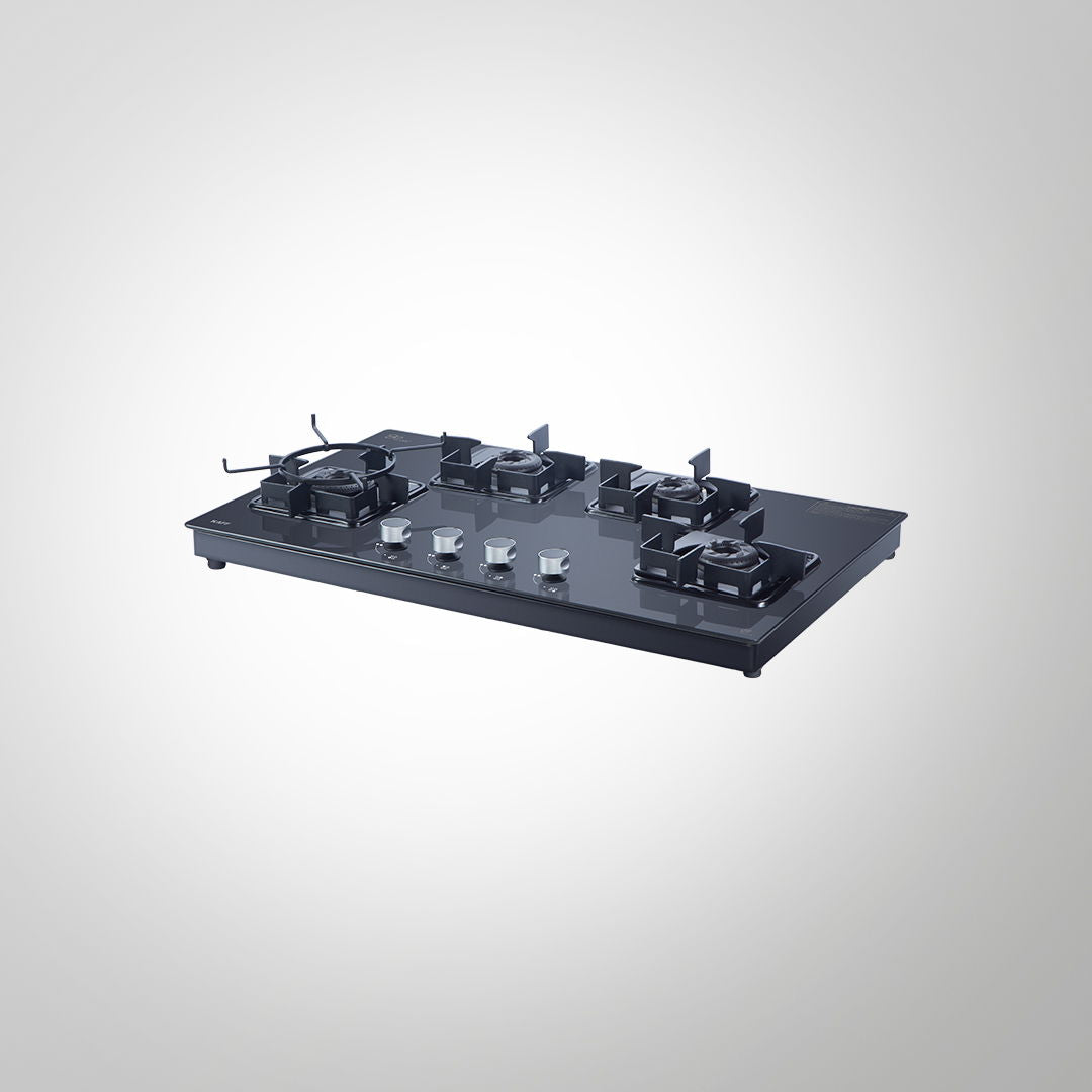 CTS 84 BAI 84cm 4 Burner Auto Ignition Cooktop with Black Tempered Glass & Metal Knobs