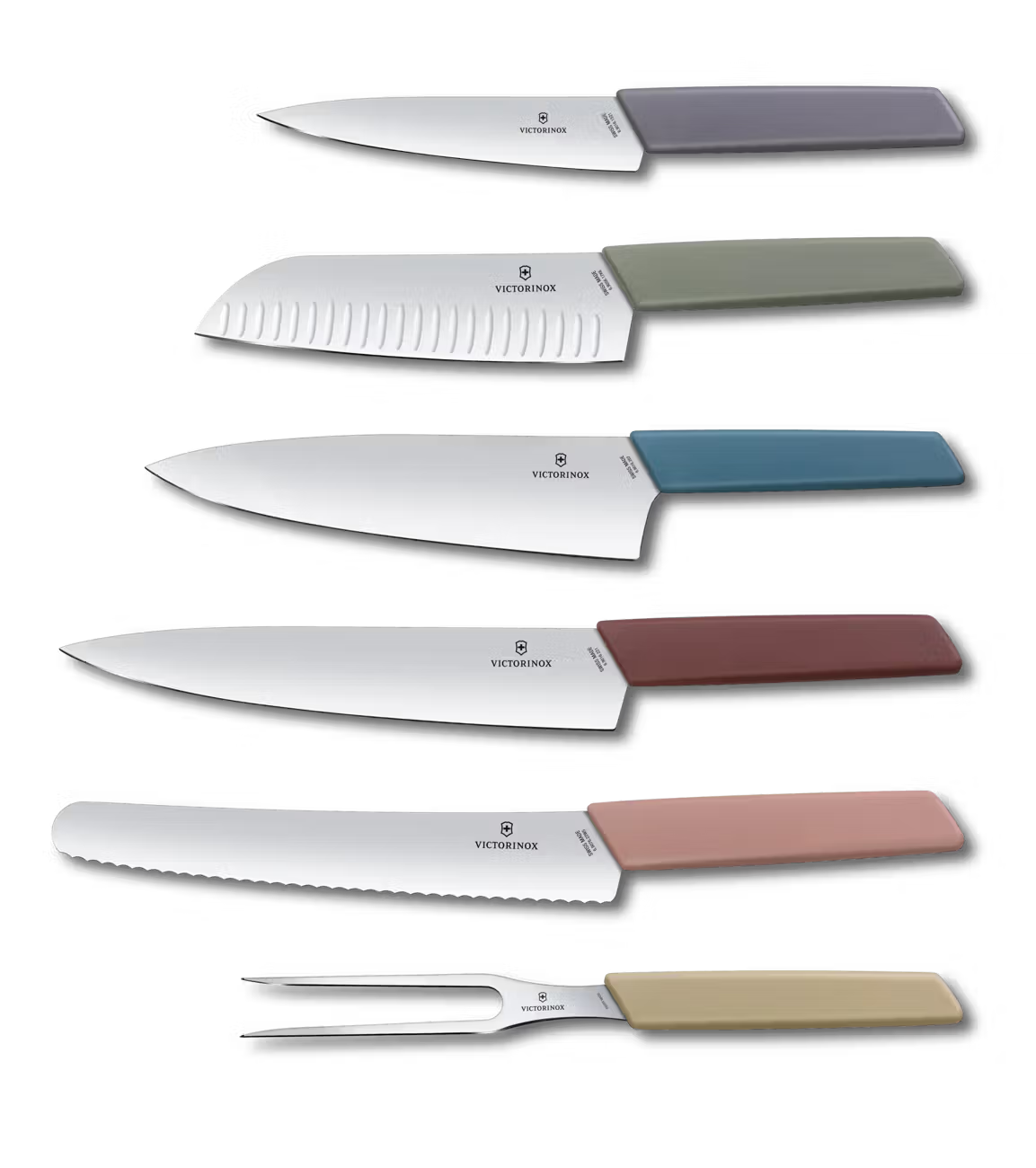 Swiss Made Modern Knife Block 6 Pieces Multicolor Beechwood Knife Set (6.7186.66)