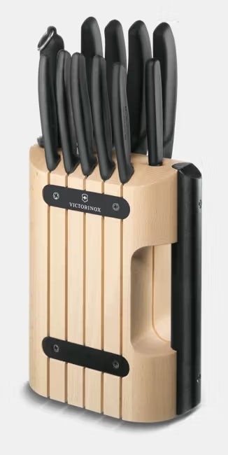 Swiss Made Classic Cutlery Block 11 Pieces Beechwood Knife Set (6.7153.11)