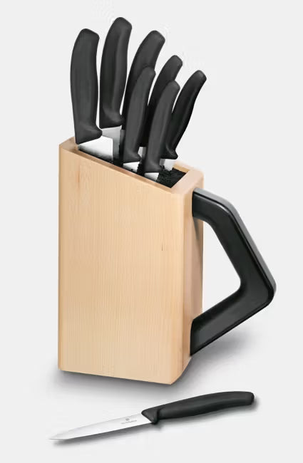 Swiss Made Classic Cutlery Block 8 Pieces Beechwood Knife Set (6.7173.8)