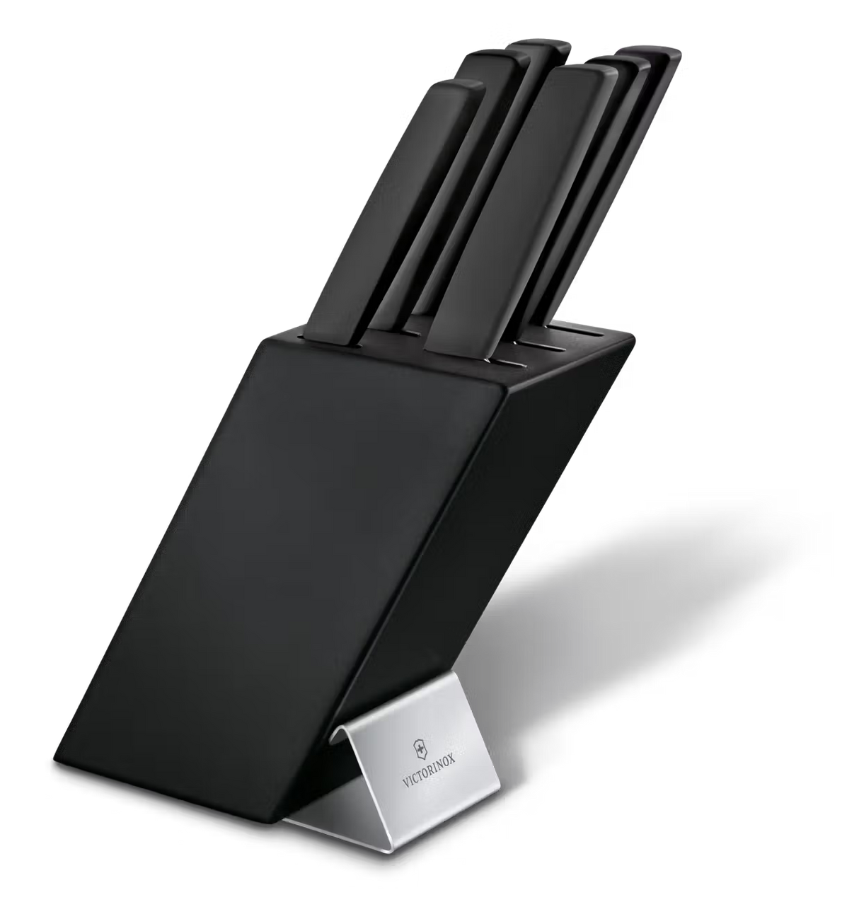 Swiss Made Modern Knife Block 6 Pieces Black Beechwood Knife Set (6.7186.63)