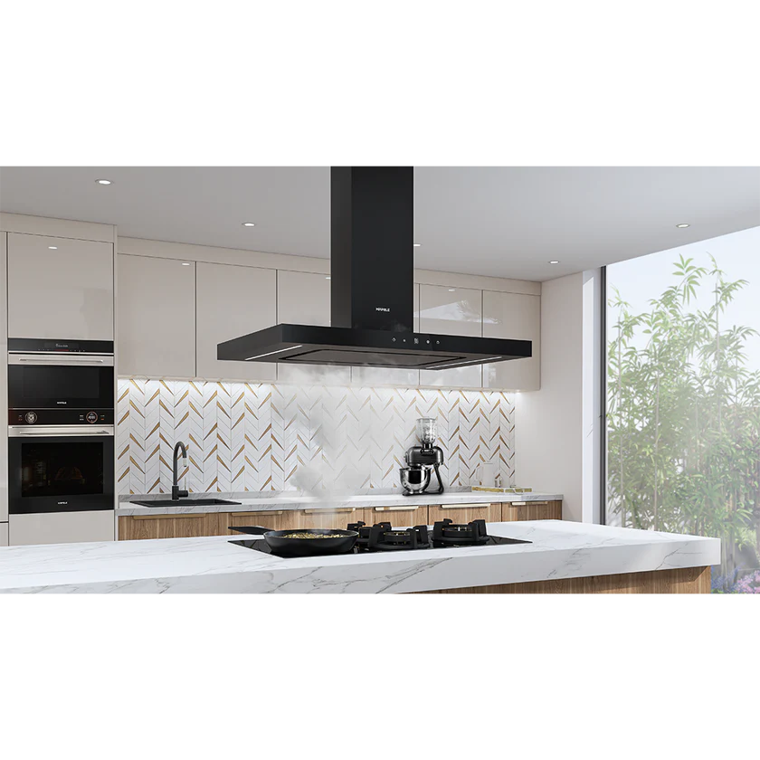 Callidora 90cm Island Chimney with Perimetric Airflow, Gesture Control & Silent BLDC Motor – 533.87.773