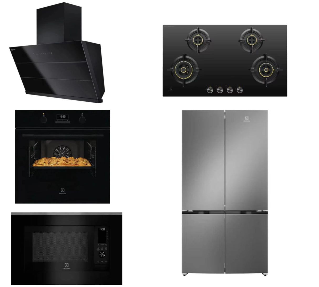Utsav Combo - 90 cm Chimney ECS9932KB + 90 cm Hob EHG9430BCI + 65 L Built in Single Oven KOD3H50BK + 30 L Built in Convection Microwave EMSB30XCF + 547 L Refrigerator EQE5400D-S