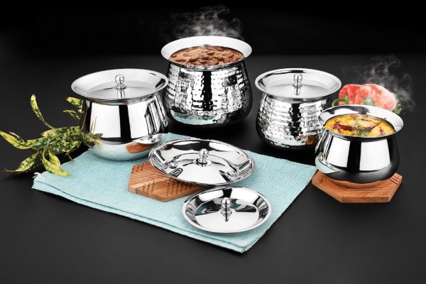 Steelhub Conical Handi (Hammered Design) 1050ml