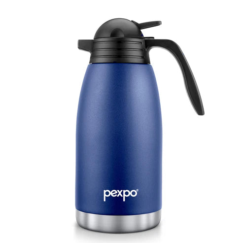 Pexpo- Stainless Steel Cosmo Carafe Vacuum Insulated (Tea pot) | 24/7 Hot & Cold 2000ML Denim Blue