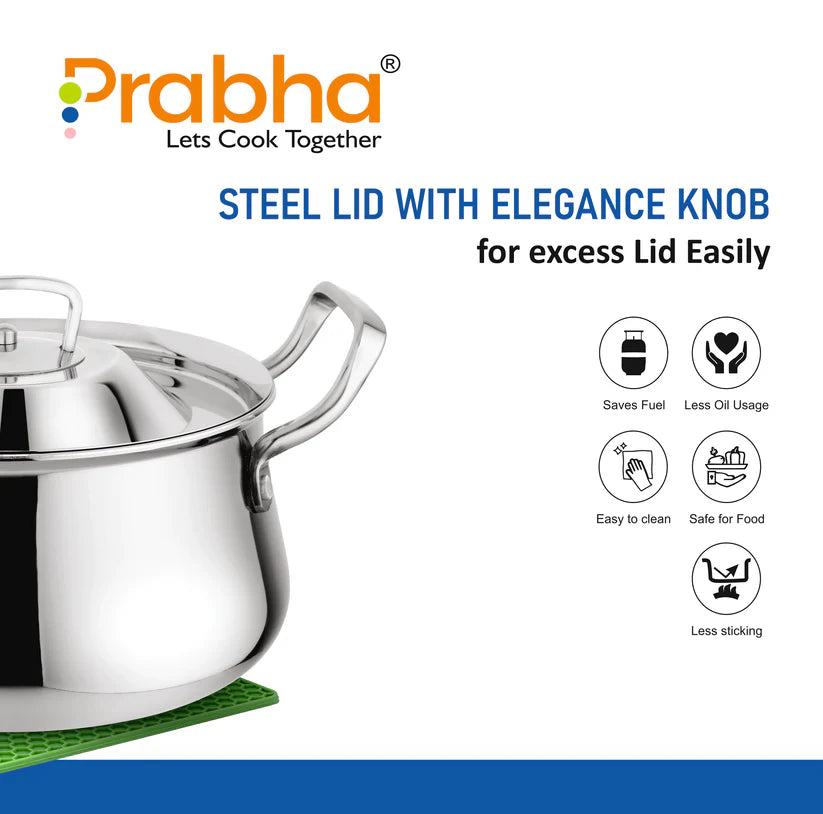 Elante Tri-Ply Biryani Handi With Lid – 2.8L, 18cm