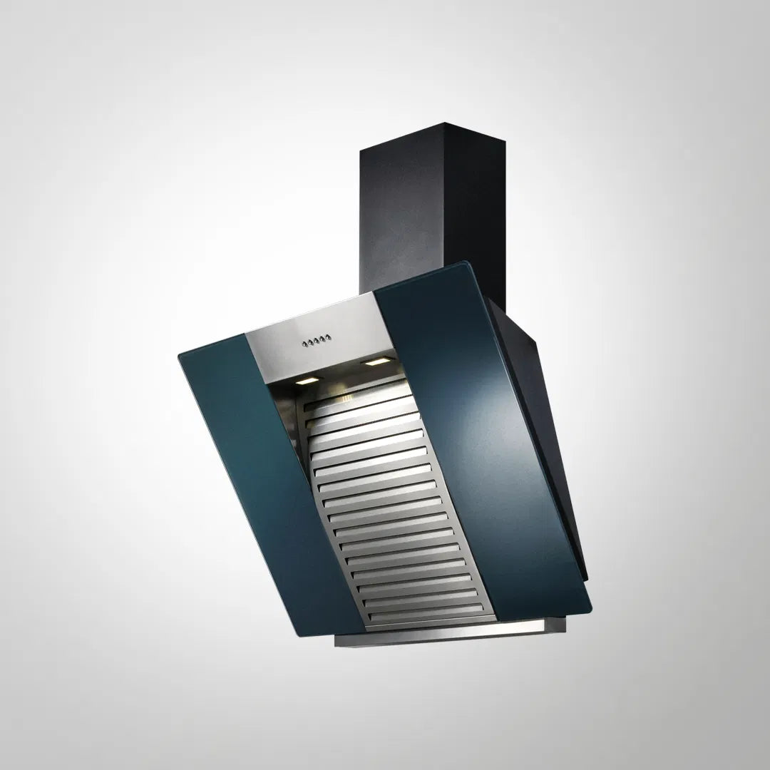 ESTAL DHC-75 Auto Clean Chimney | 75 cm Wall-Mounted, 1180 m³/hr, Baffle Filter, Stainless Steel with Black/Grey Glass