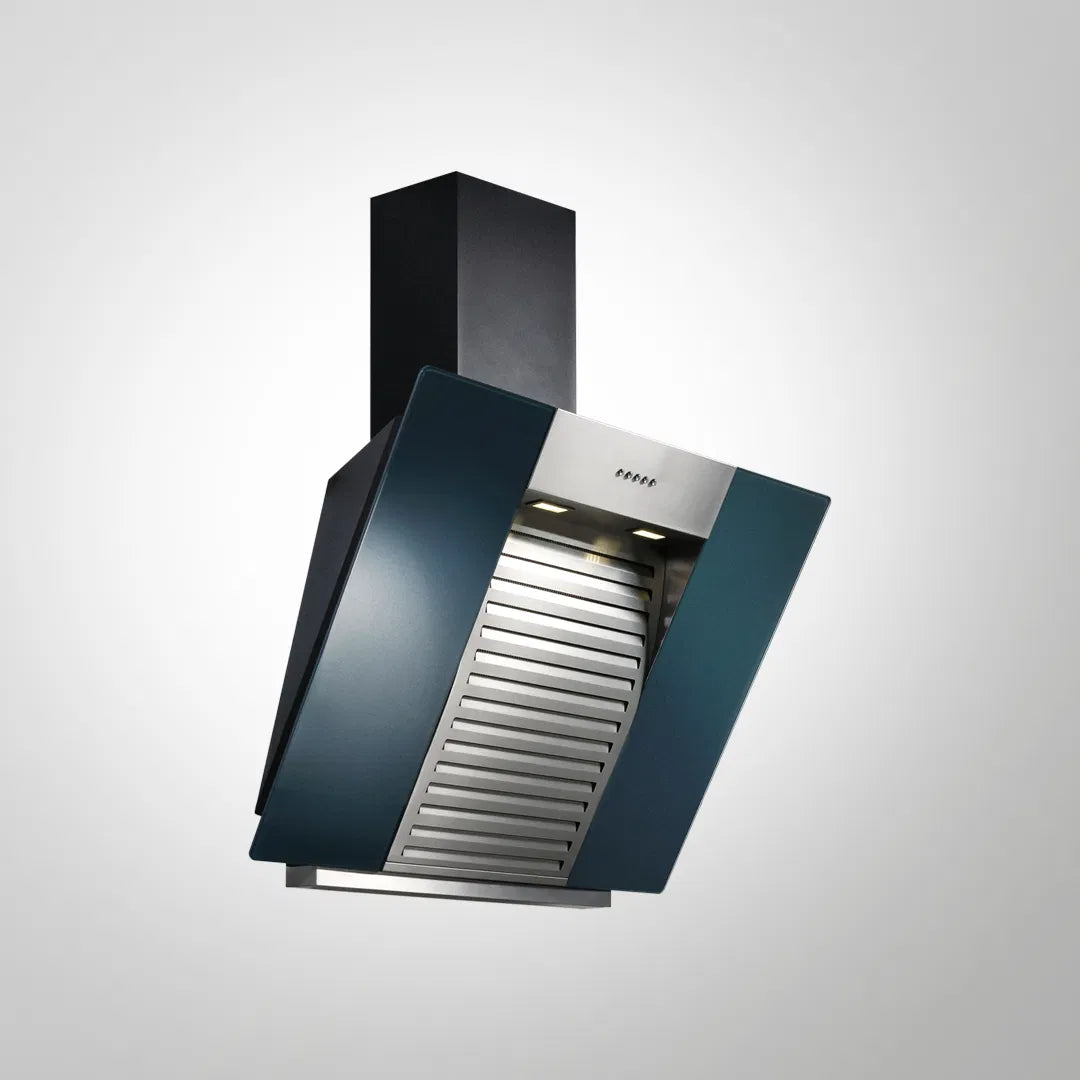 ESTAL DHC-75 Auto Clean Chimney | 75 cm Wall-Mounted, 1180 m³/hr, Baffle Filter, Stainless Steel with Black/Grey Glass