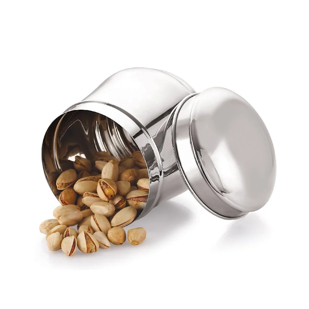 Mukti Premium Stainless Steel Everyday Food Storage Canister,Container,Dabba Set with Lids Ideal for Home & Kitchen (Everyday - Plain, 450 ML)
