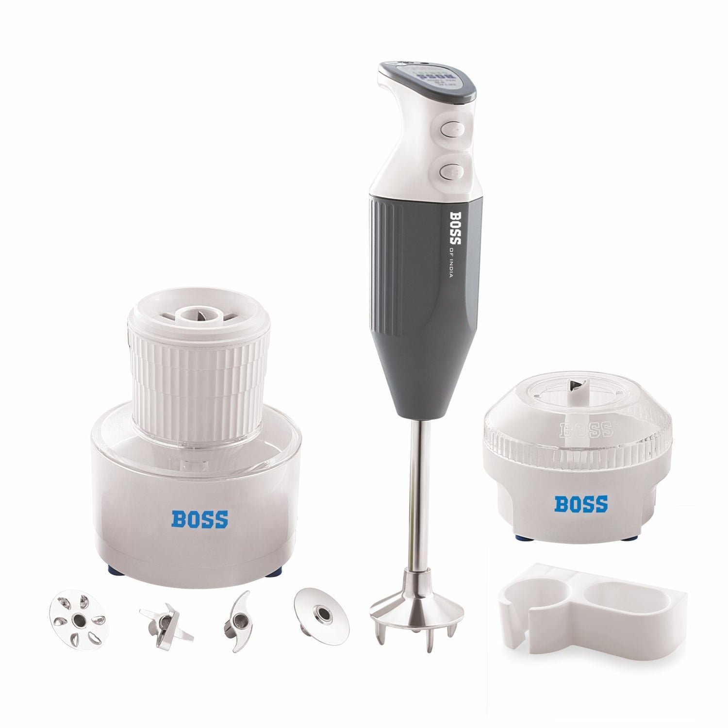 BOSS Genius 275 watts Hand Blender, 2 speed control, chutney & chopper Jar, 5 B138