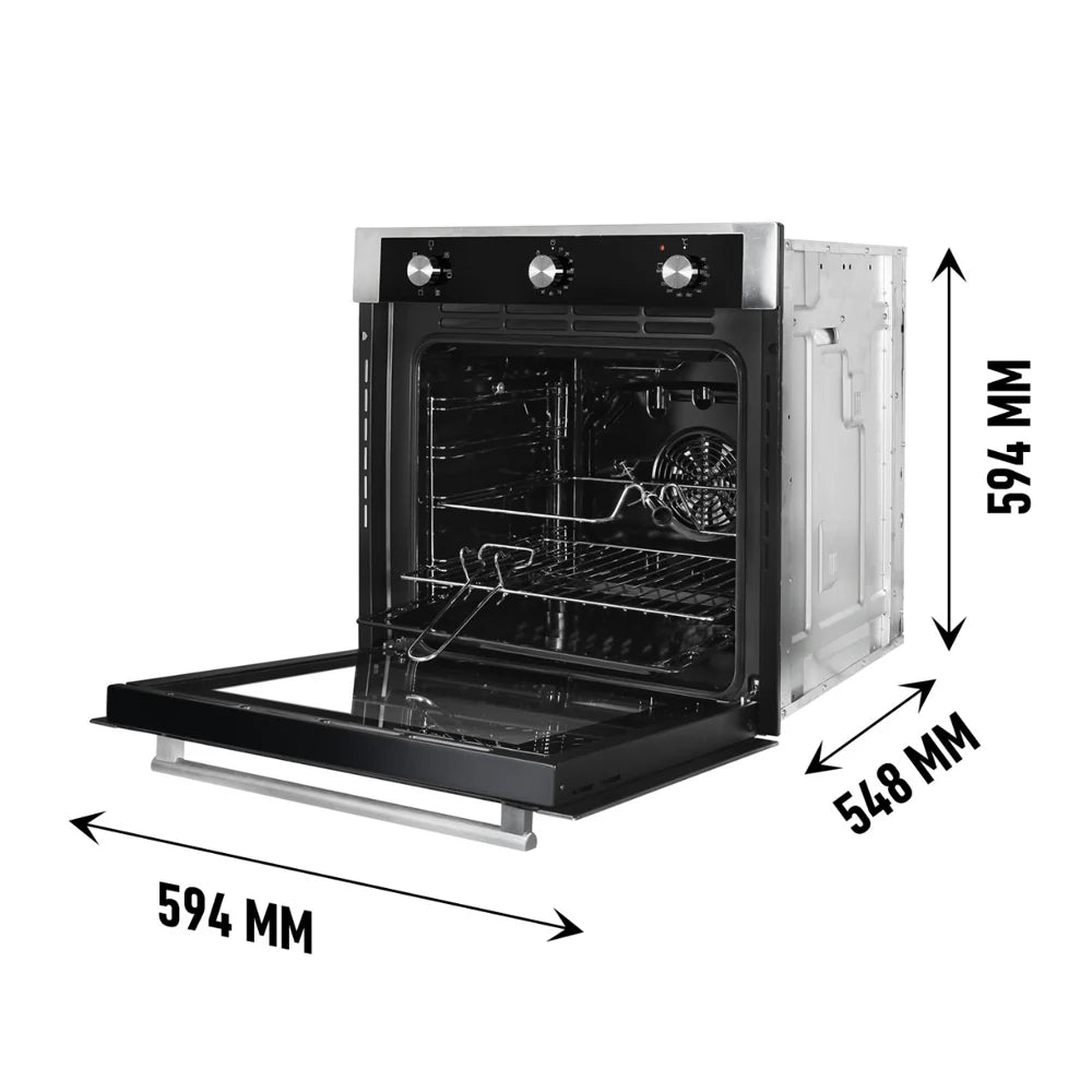 FBIO 80L 6F Built-In Electric Oven with Rotisserie, Convection Fan & 6 Cooking Functions