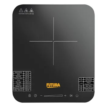 Futura FIC1A1 2000W Single Induction Cooktop with 20 Power Settings & Pan Detection