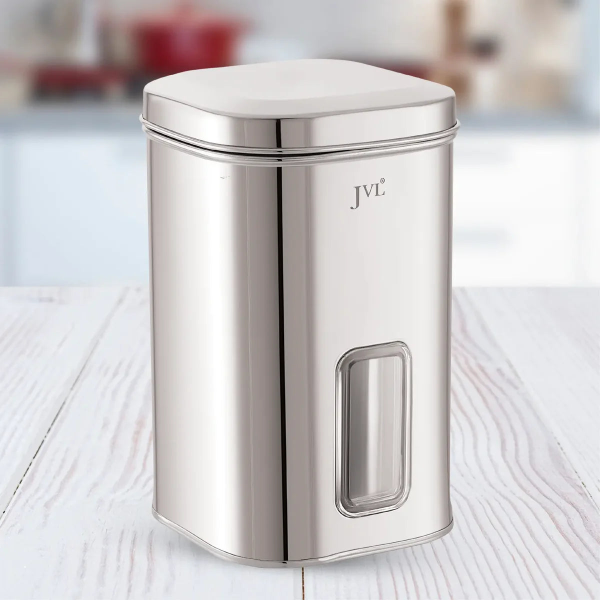 Flossy Window Canister - Airtight Dry Storage Container with Transparent Window - FW-1 ( 1.2 Litres)