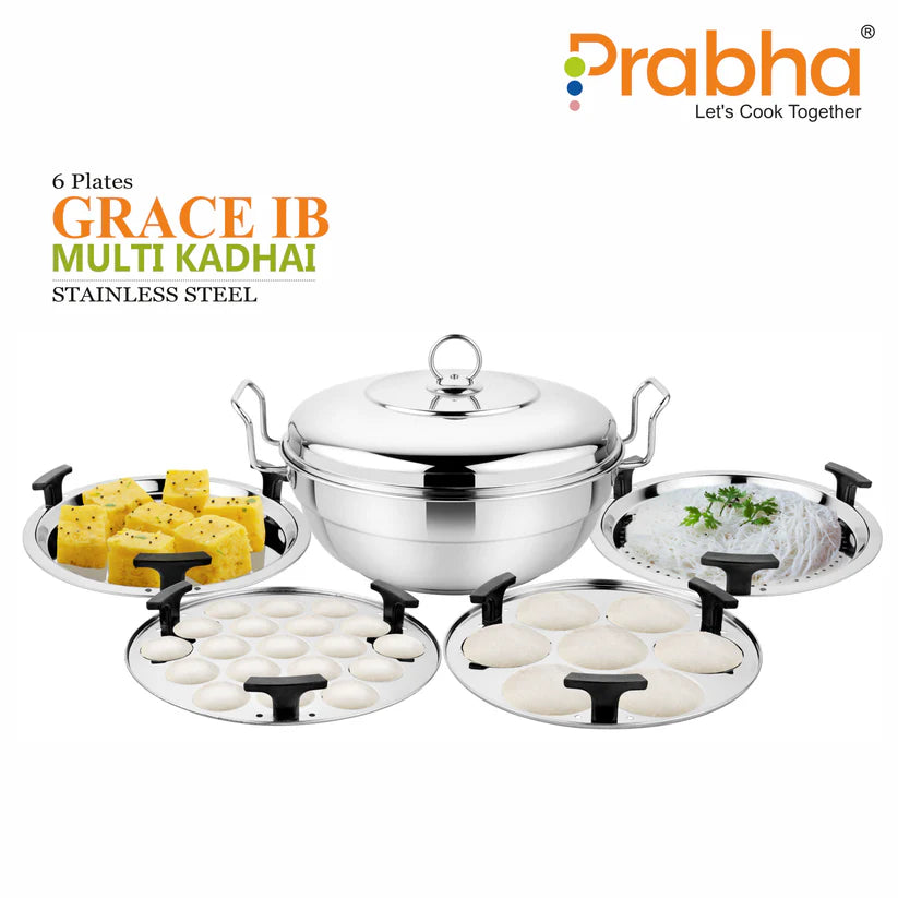 Grace IB Multi Kadhai Plain (6 Plates) 28cm