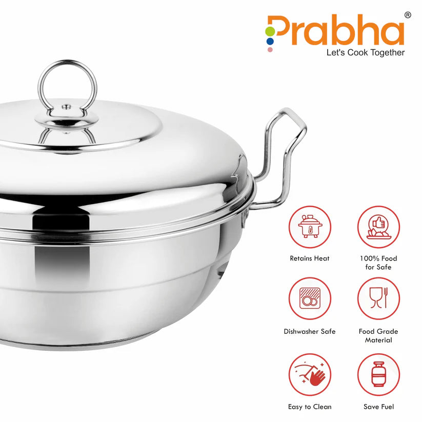 Grace IB Multi Kadhai Plain (6 Plates) 28cm