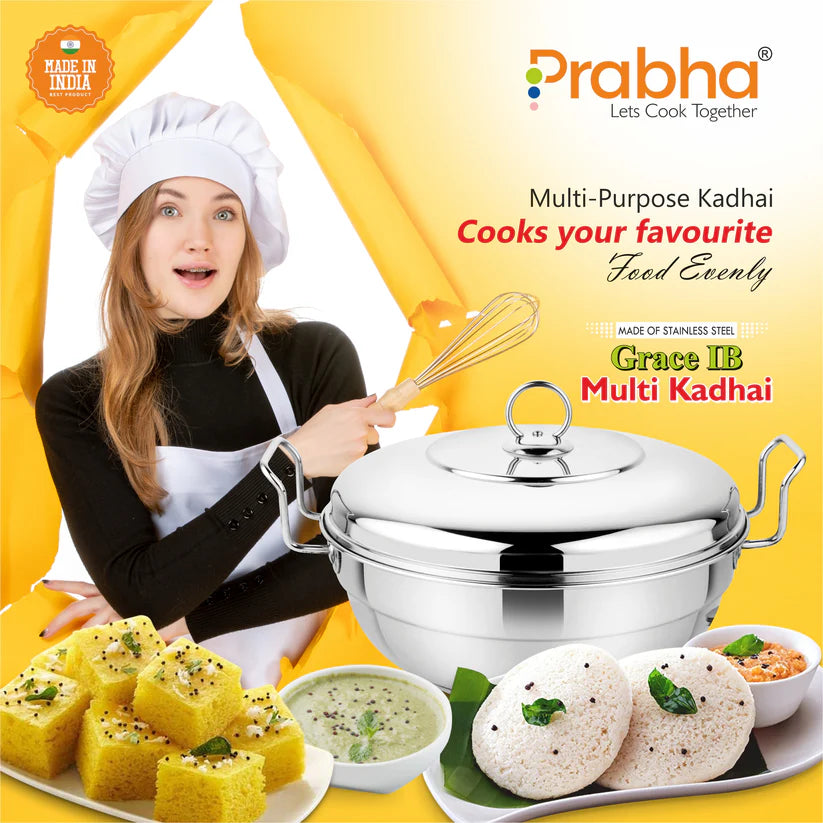 Grace IB Multi Kadhai Plain (6 Plates) 28cm