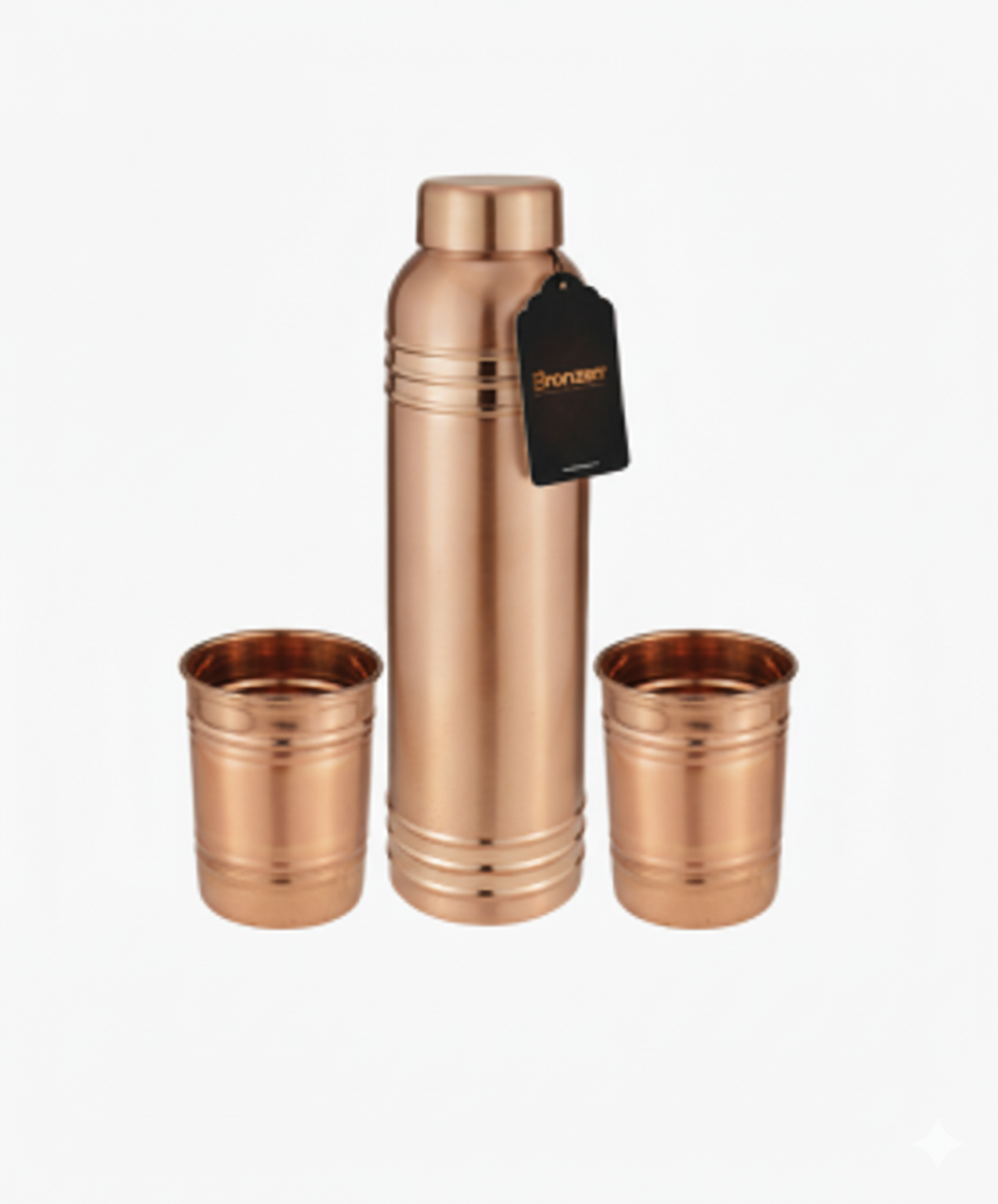 Oreo Fancy Matt Copper Bottle Set (BZ-1014)