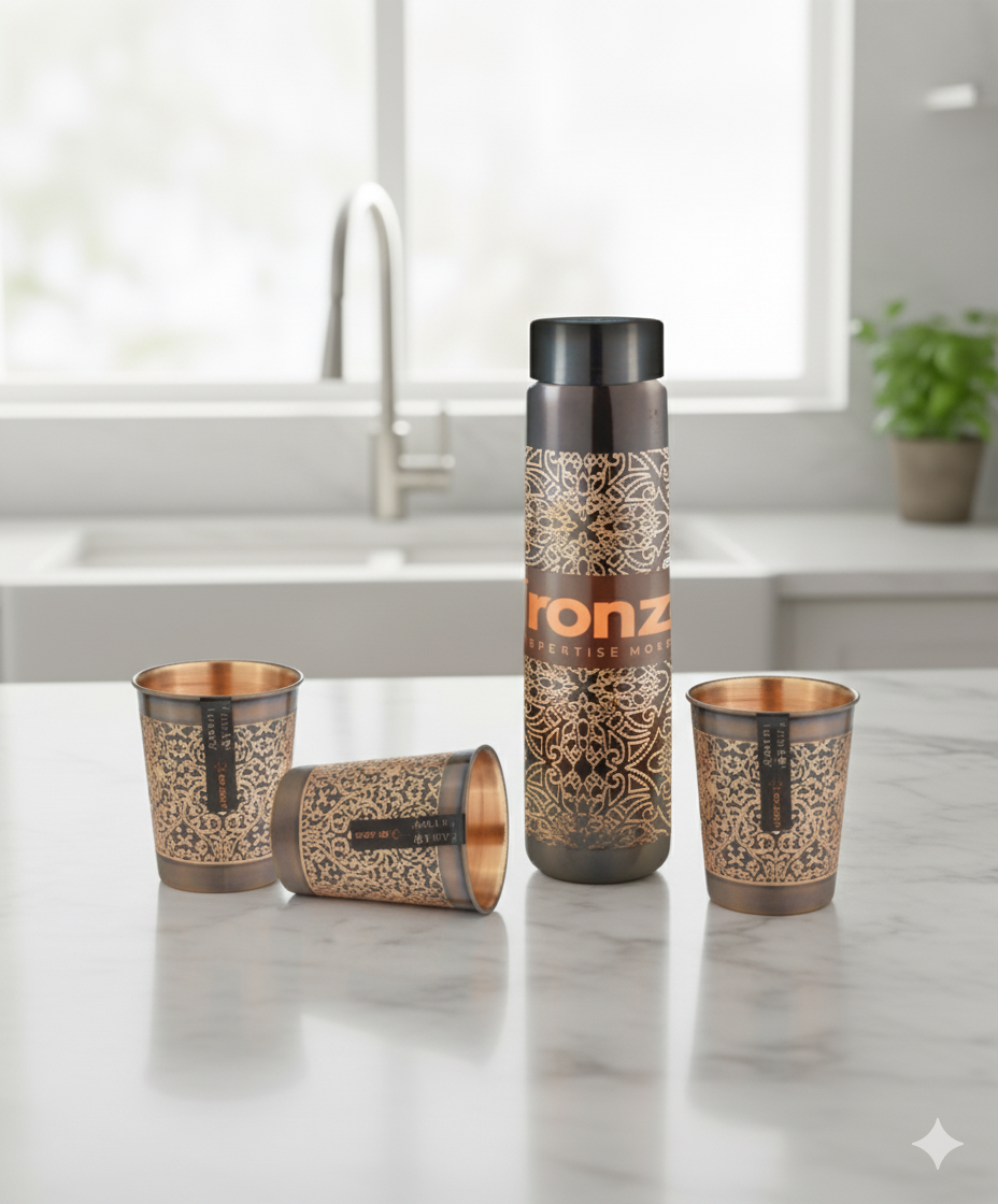 Veda Retro Water Bottle & Tumbler Set